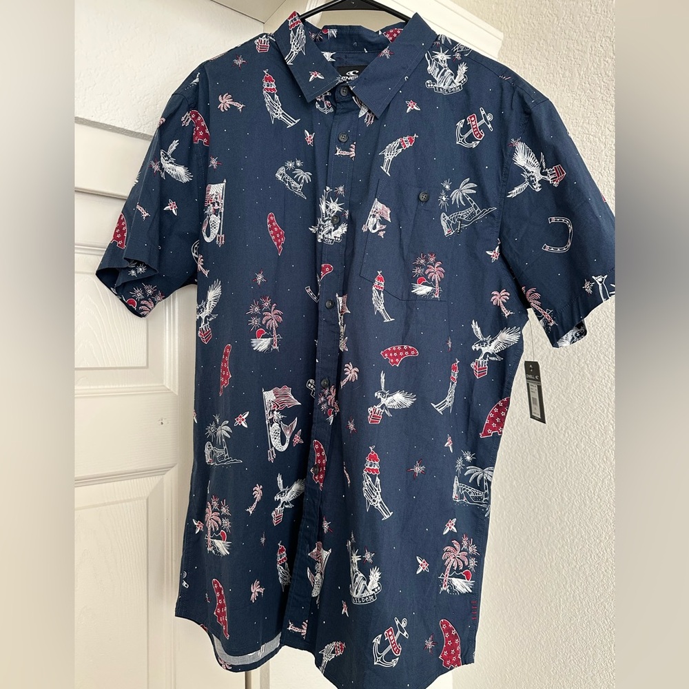 O'Neill Dark Blue Shirt with Patriotic Design